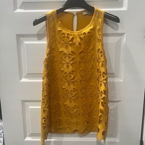 Ann Taylor LOFT Sunny Lace Marigold Sleeveless Blouse